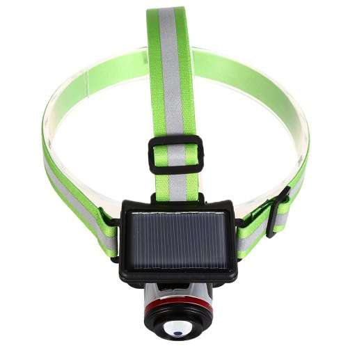 LED Solar Powered Headlight Rechargeable Adjustable Lamp For Hunting Fishing Searching