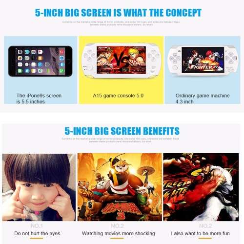 8GB 5.0" HD screen Portable Multimedia Player Digital Video Camera PSP Handheld game consoles MP3 MP