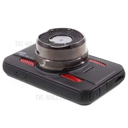 HIGH QUALITY 3.0-inch Full HD 1080P Car Video Recorder Car DVR Support Loop Recording - Black + Red