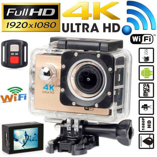 4K WiFi Waterproof Sports Action Camera with REMOTE - Ultra HD - Super Wide Angled Lens - HDMI