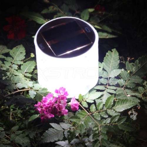 Round Frost Inflatable Solar Lantern Waterproof LED Lamp
