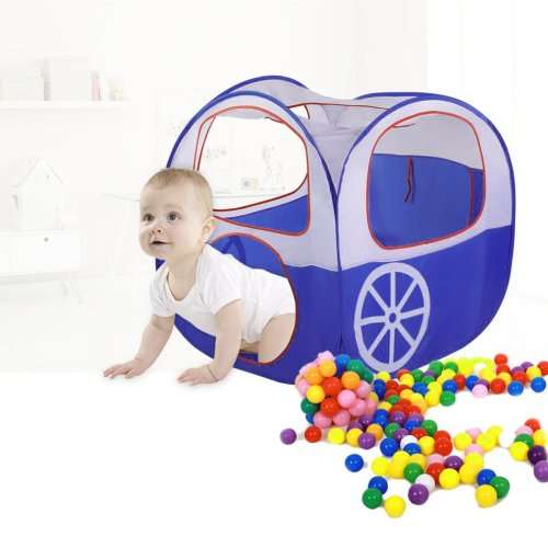 Indoor and Outdoor Foldable Cartoon Train Kids 2 In 1 Pop-Up Play Tent Tunnel Kid Play Game House