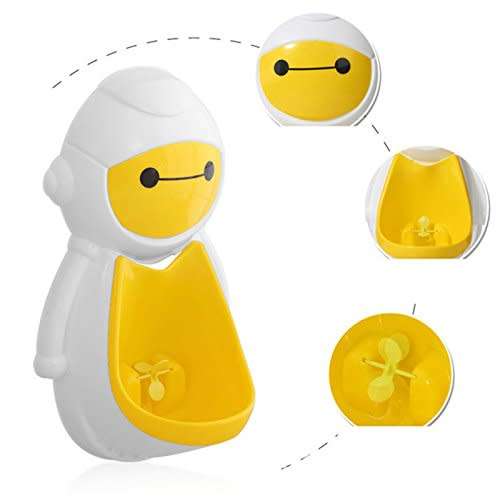 Engaging & Fun - Colorful Robot Boys Potty Training Urinal with Whirling Target