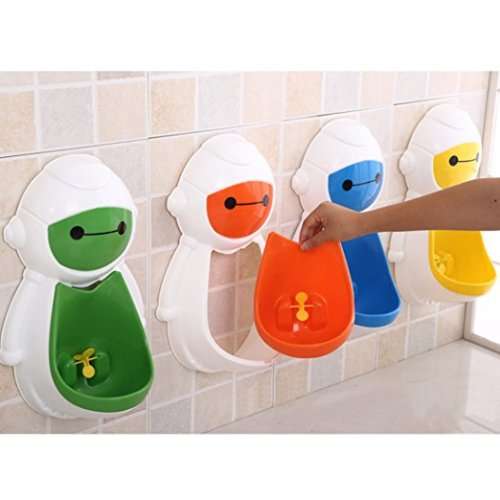 Engaging & Fun - Colorful Robot Boys Potty Training Urinal with Whirling Target