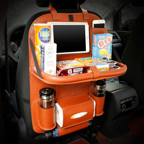 Universal Leather Car Hanging Bag Folding Dining Chair Back Pocket Ipad Holder Storage Container