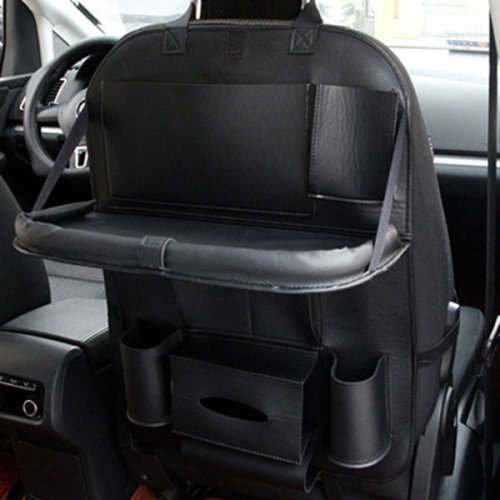 Universal Leather Car Hanging Bag Folding Dining Chair Back Pocket Ipad Holder Storage Container