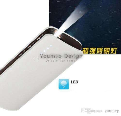 20 000mAh 2 USB Power Bank for Charging of Electronic Devices, LED power display  and Flashlight