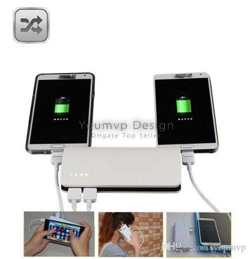 20 000mAh 2 USB Power Bank for Charging of Electronic Devices, LED power display  and Flashlight