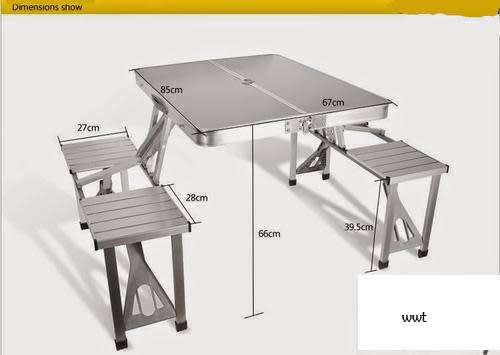 Aluminum picnic table outdoor folding table