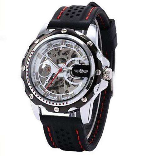 FREE SHIPPING - Men Sport Skeleton Wrist Watches Automatic Winding Mechanical Movement Watch