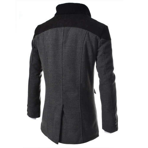 FREE SHIPPING - Men Jacket Warm Winter Trench Long Outwear Button Smart Overcoat