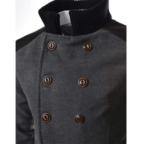 FREE SHIPPING - Men Jacket Warm Winter Trench Long Outwear Button Smart Overcoat