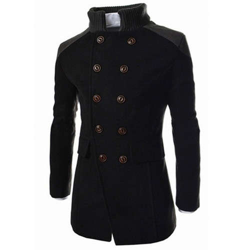 FREE SHIPPING - Men Jacket Warm Winter Trench Long Outwear Button Smart Overcoat