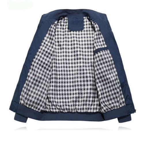 Autumn men's zipper thin jacket jacket collar casual jacket installed - blue