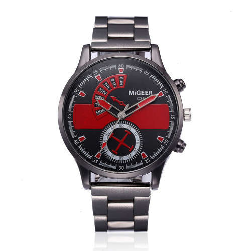 FREE SHIPPING - Fashion Man Crystal Stainless Steel Analog Quartz Wrist Watch - White