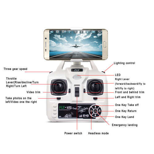 Four Wings Photography Model Aircraft 2.4G Altitude Hold HD Camera Quadcopter RC Drone 2MP WiFi FPV