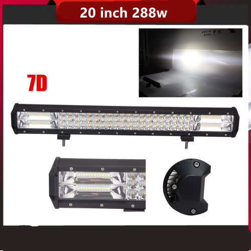 20 inch 288W 7D+ Tri-Row  LED WORK LIGHT BAR Off road Driving Combo Lamp