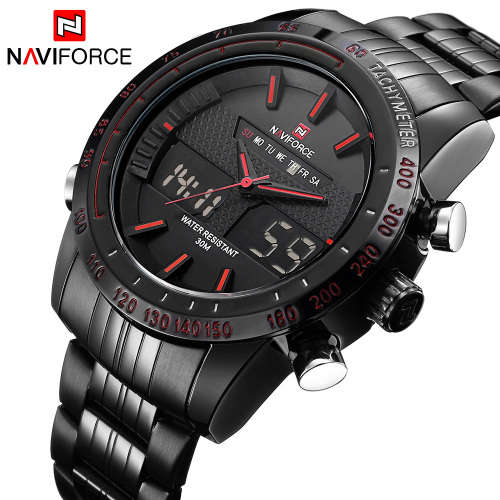 Luxury Brand NAVIFORCE Men Fashion Sport Watches Men's Quartz Digital Analog Clock Man Full Steel Wr