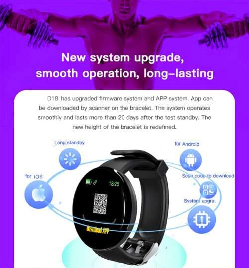Bluetooth Fitness Bracelet - Monitor Heart Rate, Blood Pressure, Blood Oxygen, Calorie, Distance