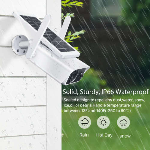 Solar Charged WIFI Dome Camera with Adjustable Solar Panel - 2MP - 1080P HD - Two Way Audio