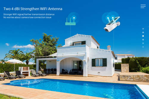 Solar Charged WIFI Dome Camera with Adjustable Solar Panel - 2MP - 1080P HD - Two Way Audio