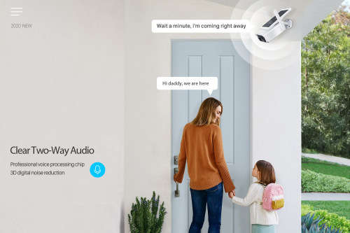 Solar Charged WIFI Dome Camera with Adjustable Solar Panel - 2MP - 1080P HD - Two Way Audio