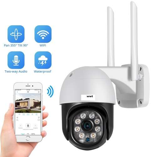 Outdoor Surveillance Camera - Wi-Fi - IR Night Vision - Water Resistant - 2 Way Audio - Full HD