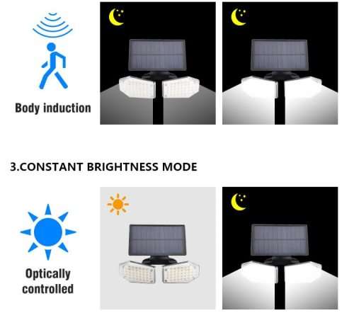78 LED Solar Flood Light - 3 Adjustable Heads
