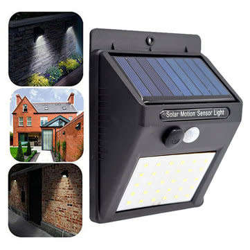 Solar Power Sensor Wall Light 30 LED Bright Wireless Security Motion