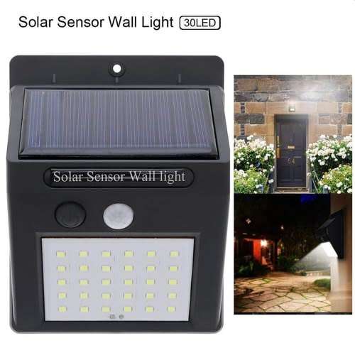 Solar Power Sensor Wall Light 30 LED Bright Wireless Security Motion
