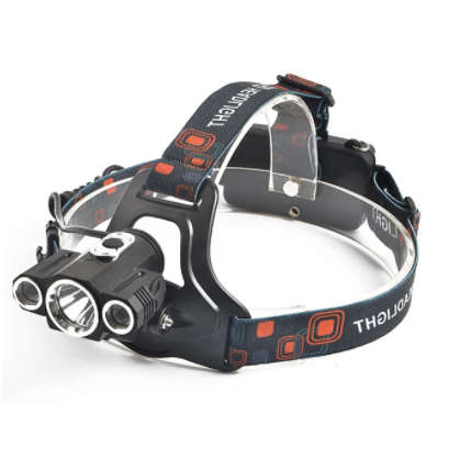 Headlamps Safety Light Headlight LED 3 Emitters with Batteries and Charger