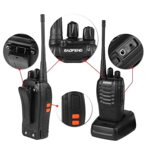 2 x Handheld Walkie Talkie Hand Radio Set with 16 Channels, 3 - 5 km talking range etc