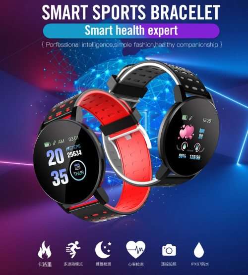 Bluetooth Fitness Bracelet - Monitor Heart Rate, Blood Pressure, Blood Oxygen, Calorie, Distance