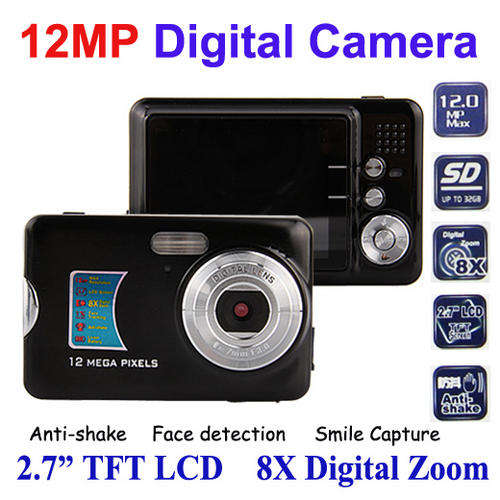 12 MP 8 X Digital zoom 2.7 inch LCD screen Digital camera