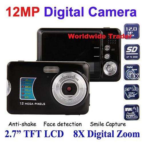 12 MP 8 X Digital zoom 2.7 inch LCD screen Digital camera