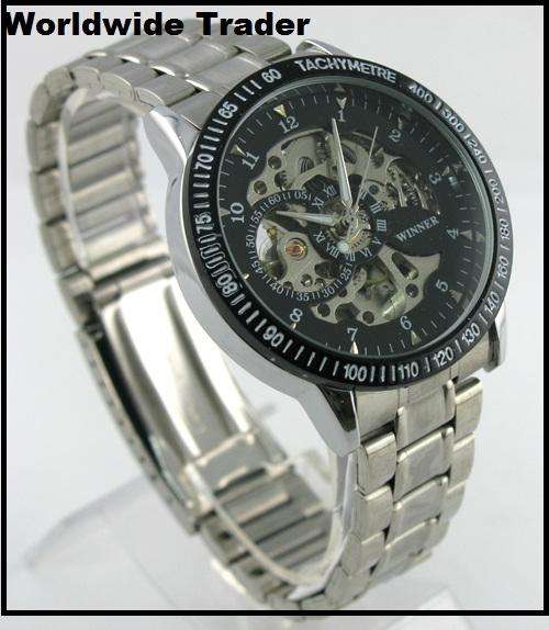 ***Mens Automatic Mechanical Skull Watches Stainless Steel***