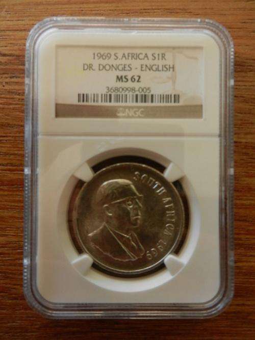 1969 - SOUTH AFRICAN - SILVER R1 - DR.DONGES - ENGLISH | GRADED MS62 |