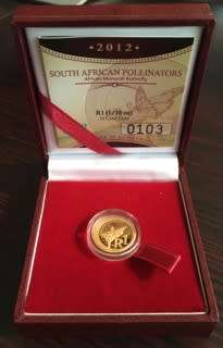 2012 African Monarch Butterfly GOLD 1/10oz 24crt