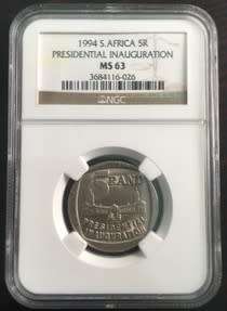 1994 SOUTH AFRICA R5 PRESIDENTIAL INAUGURATION MS63