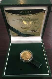 2012 SOUTH AFRICA NATURA SERIES AFRICAN PAINTED WOLF 1/10oz 24 CARAT GOLD