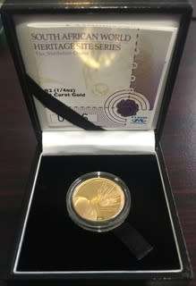 2008 SOUTH AFRICAN WORLD HERITAGE SERIES THE VREDEFORT DOME 1/4oz 24 CARAT GOLD