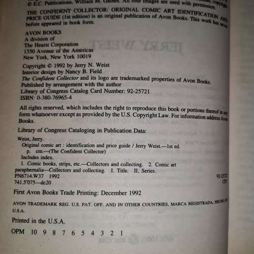 ORIGINAL COMIC ART ( IDENTIFICATION AND PRICE GUIDE )