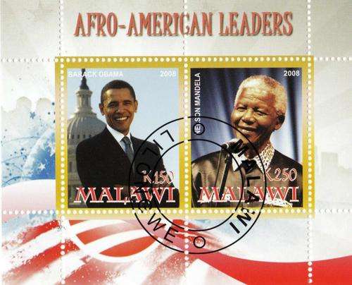 MALAWI - AFRO -  AMERICAN LEADERS 2008 (OBAMA MANDELA)