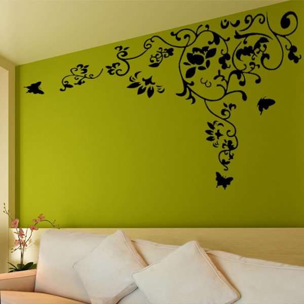 Vinyl Decal-Large Flower and butterfly vine 100cm by 160cm