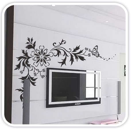 Vinyl Decal- Corner Flower & Butterfly 100cm by 170cm