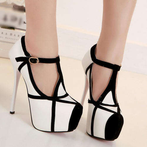 New cute White Solid  High Heels