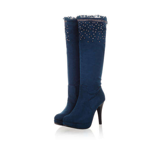 Ladies  Comfortable Diamante  Lace Boot