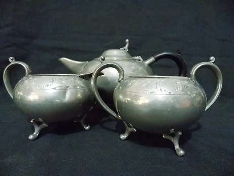 Small Pewter Tea Set