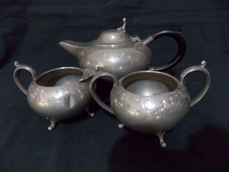 Small Pewter Tea Set