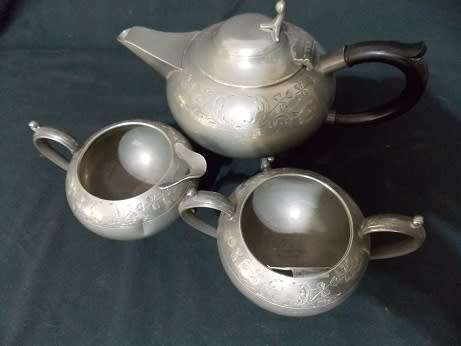 Small Pewter Tea Set